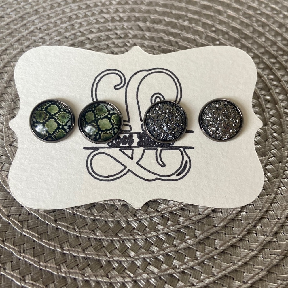 Snake & druzy earrings